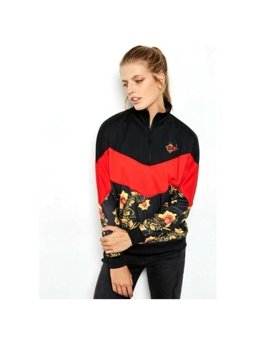 NIKE Unisex Floral Sportswear Half Zip Jacket with Pockets NWOT sz(S)